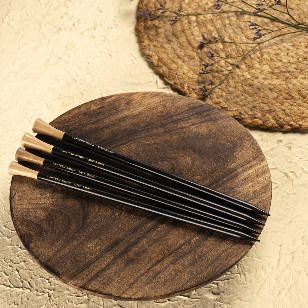 lantern moon US 17 / 12mm - ebony wood knitting needles - single point NWT